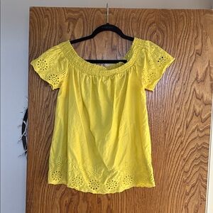 Old Navy Yellow Eyelet Blouse